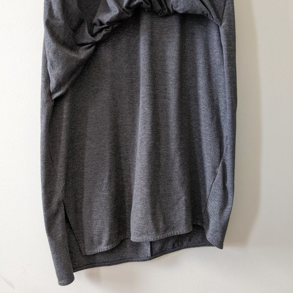 Athelta Duet Faux Wrap Jersey Dress in Charcoal - Picture 6 of 7